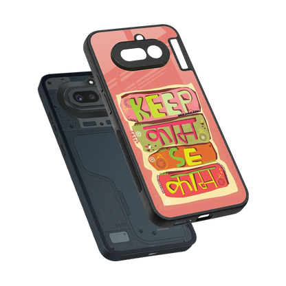 Kaam Se Kaam sleek nothing phone 4a cover with tempered glass back and TPU edges