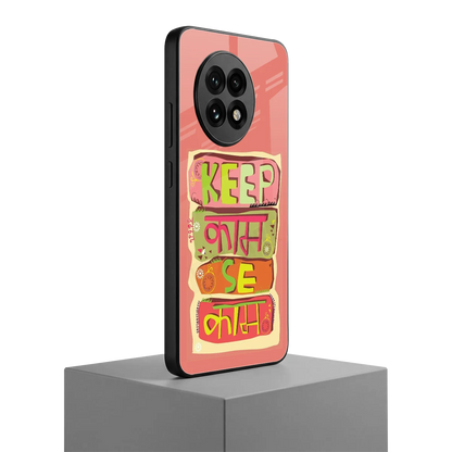 Kaam Se Kaam oneplus 13r mobile cover | shockproof glass phone case
