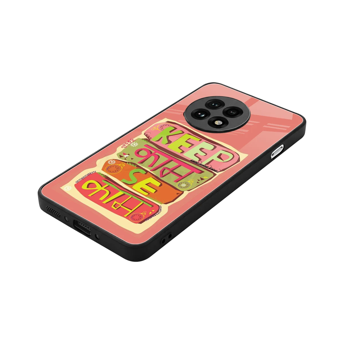 Kaam Se Kaam stylish phone case for oneplus 13r | glossy glass and slim fit