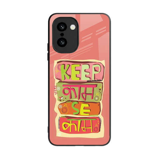 Kaam Se Kaam back phone cover | glass case for oneplus 15r