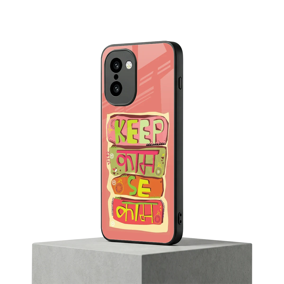 Kaam Se Kaam oneplus 15r mobile cover | shockproof glass phone case