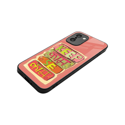 Kaam Se Kaam stylish phone case for oneplus 15r | glossy glass and slim fit