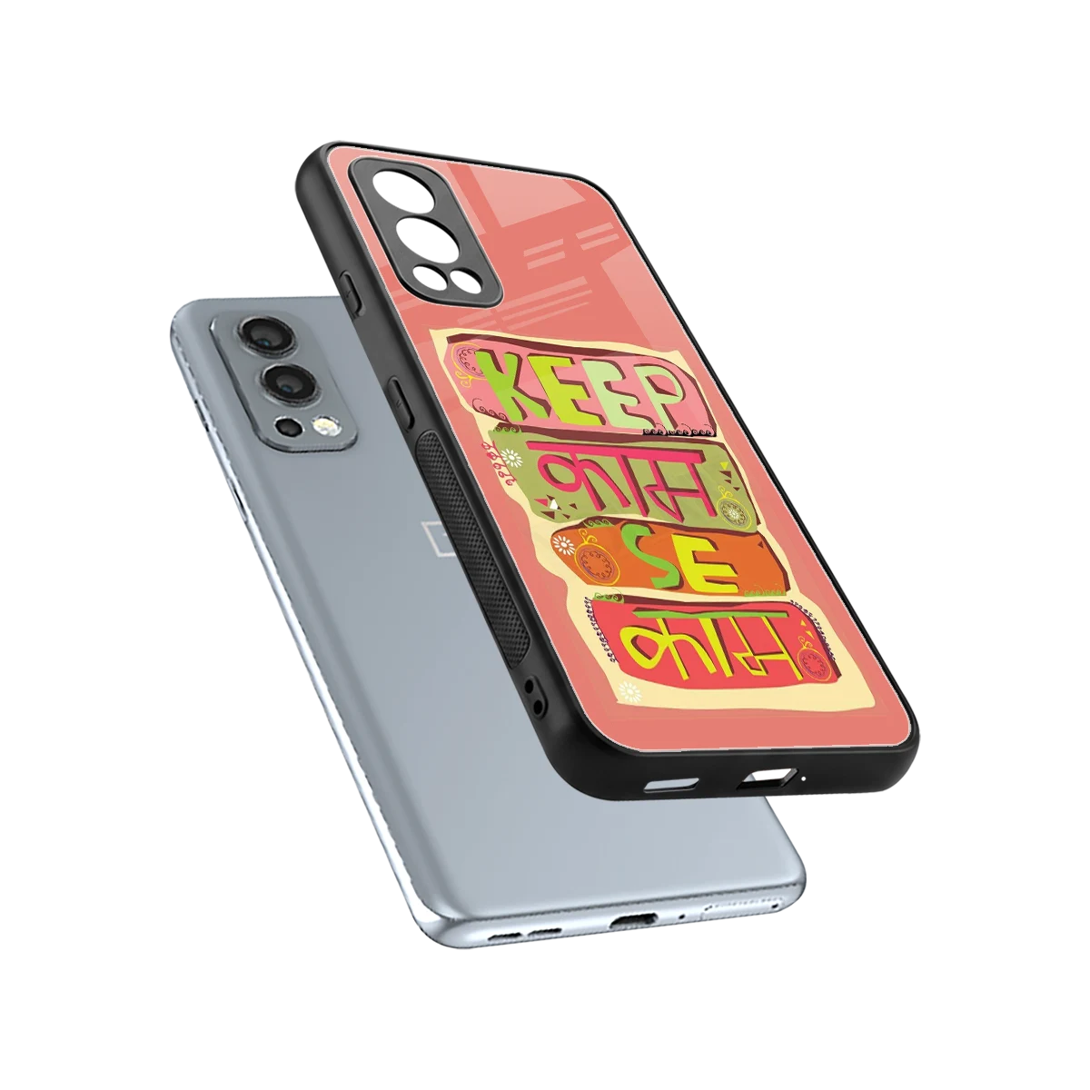 Kaam Se Kaam sleek oneplus nord 2 cover with tempered glass back and TPU edges