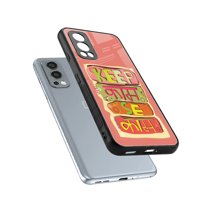 Kaam Se Kaam sleek oneplus nord 2 cover with tempered glass back and TPU edges