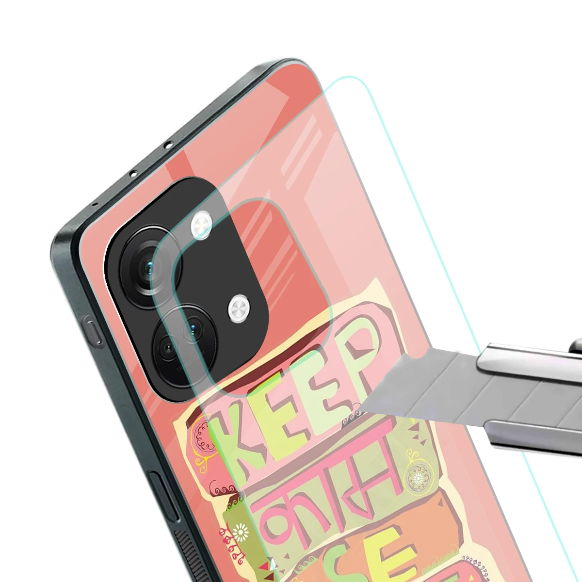 Kaam Se Kaam stylish phone case for oneplus nord 3 | glossy glass and slim fit