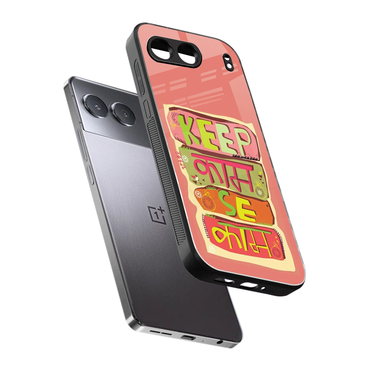 Kaam Se Kaam sleek oneplus nord 4 cover with tempered glass back and TPU edges