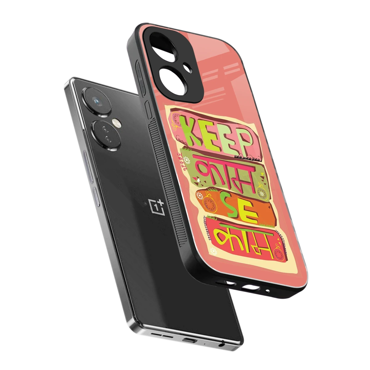 Kaam Se Kaam sleek oneplus nord ce 3 cover with tempered glass back and TPU edges