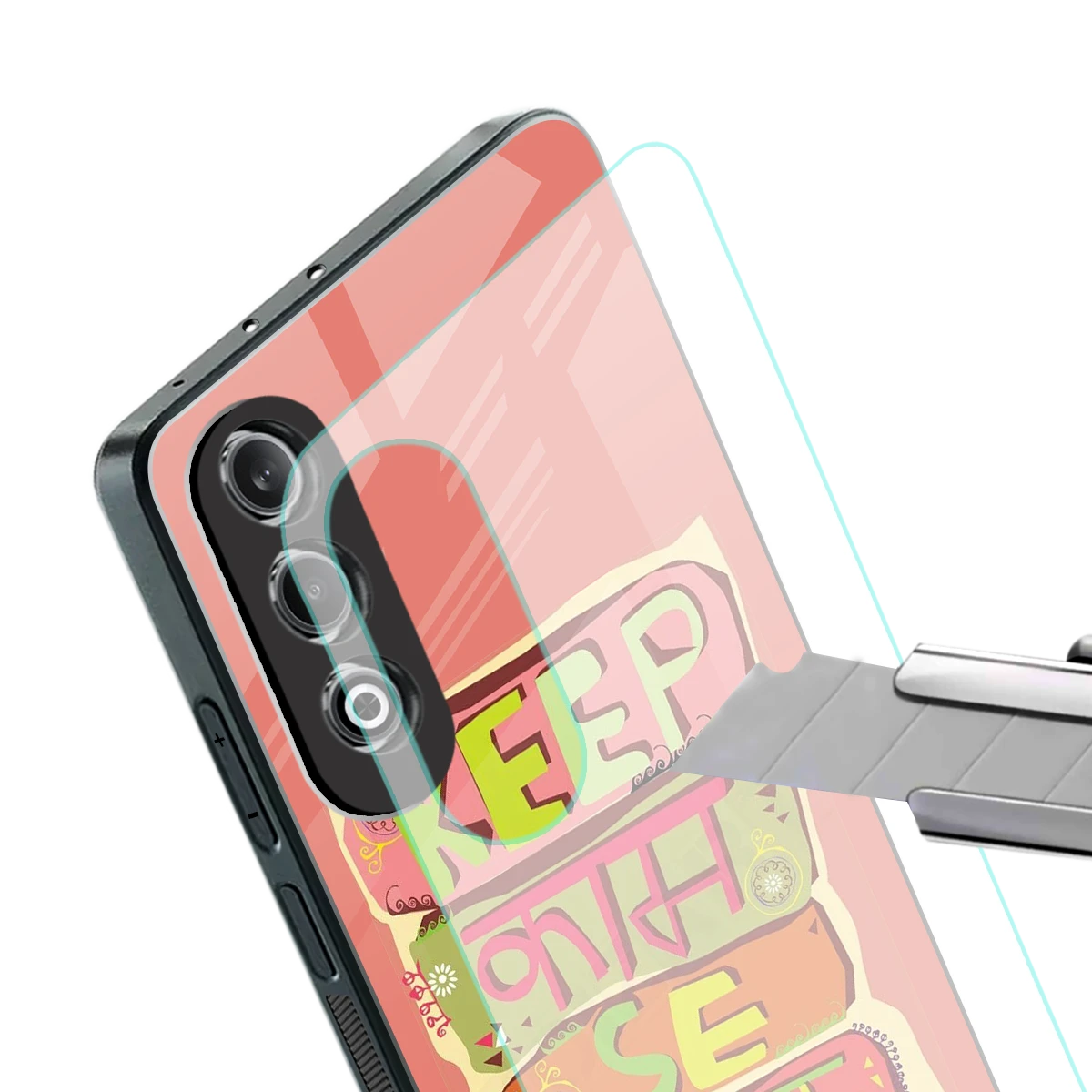 Kaam Se Kaam stylish phone case for oneplus nord ce 4 | glossy glass and slim fit