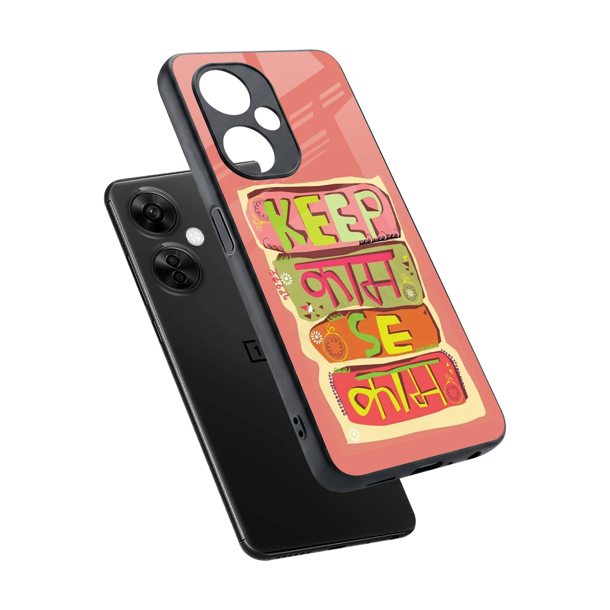 Kaam Se Kaam sleek oneplus nord ce 3 lite cover with tempered glass back and TPU edges