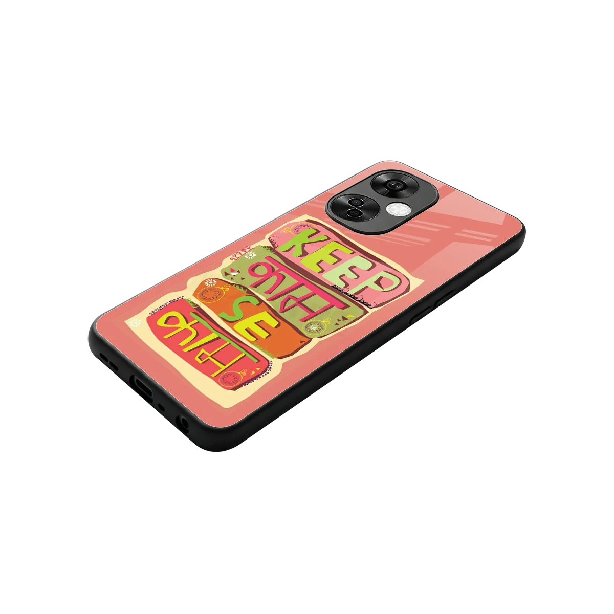 Kaam Se Kaam stylish phone case for oneplus nord ce 3 lite | glossy glass and slim fit