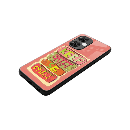 Kaam Se Kaam stylish phone case for oneplus nord ce 3 lite | glossy glass and slim fit
