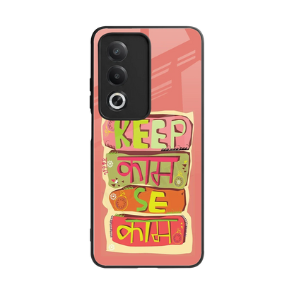 Kaam Se Kaam back phone cover | glass case for oppo a3 pro