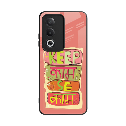 Kaam Se Kaam back phone cover | glass case for oppo a3 pro