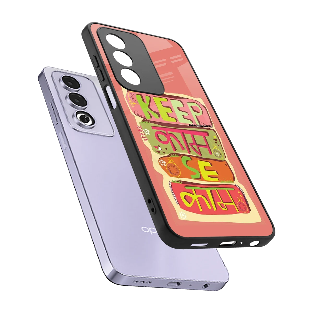 Kaam Se Kaam sleek oppo a3 pro cover with tempered glass back and TPU edges