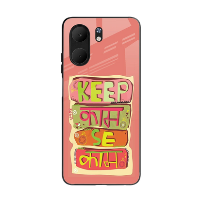 Kaam Se Kaam back phone cover | glass case for oppo a5x 5g