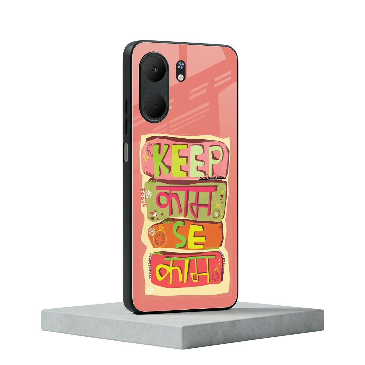 Kaam Se Kaam oppo a5x 5g mobile cover | shockproof glass phone case