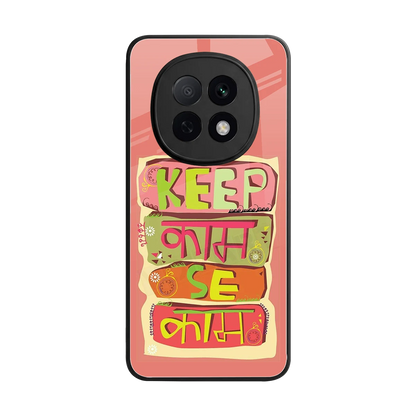 Kaam Se Kaam back phone cover | glass case for oppo f29 pro 5g