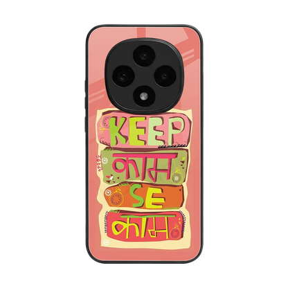 Kaam Se Kaam back phone cover | glass case for oppo f31 pro 5g