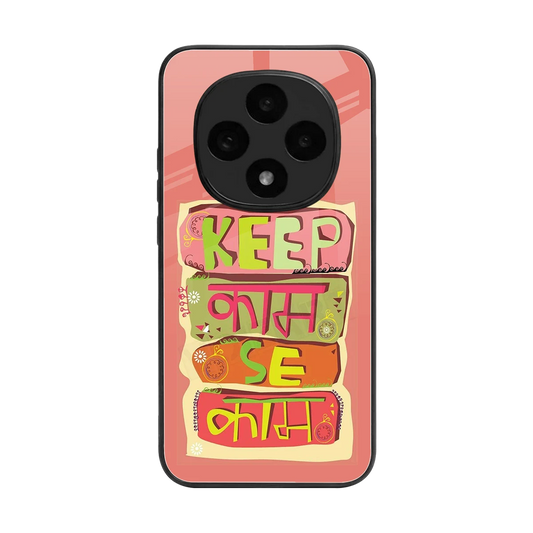 Kaam Se Kaam back phone cover | glass case for oppo f31 pro 5g