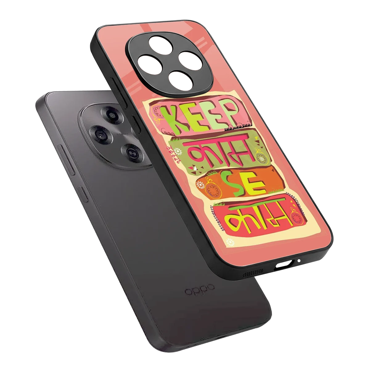 Kaam Se Kaam sleek oppo f31 pro 5g cover with tempered glass back and TPU edges