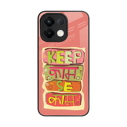 Kaam Se Kaam back phone cover | glass case for oppo k13 5g