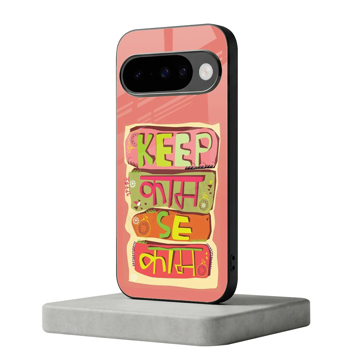 Kaam Se Kaam google pixel 10 mobile cover | shockproof glass phone case