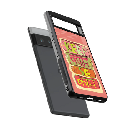 Kaam Se Kaam sleek google pixel 6 pro cover with tempered glass back and TPU edges