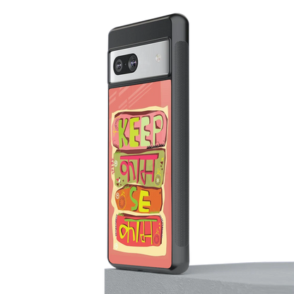Kaam Se Kaam stylish phone case for google pixel 7 | glossy glass and slim fit