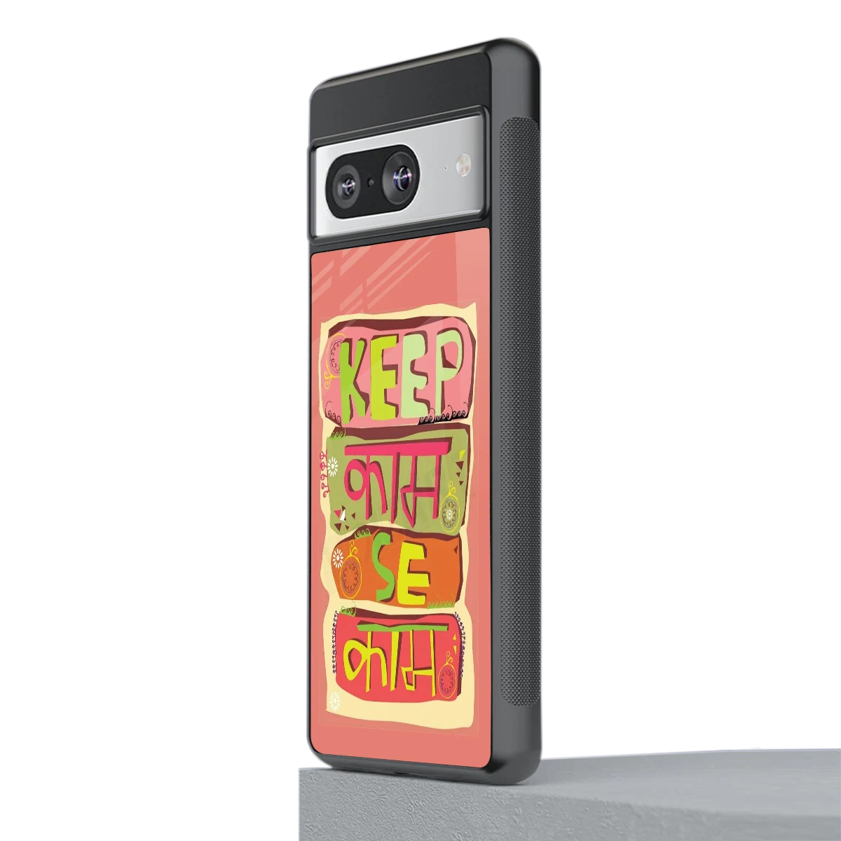 Kaam Se Kaam stylish phone case for google pixel 8 | glossy glass and slim fit