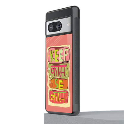 Kaam Se Kaam stylish phone case for google pixel 8 | glossy glass and slim fit