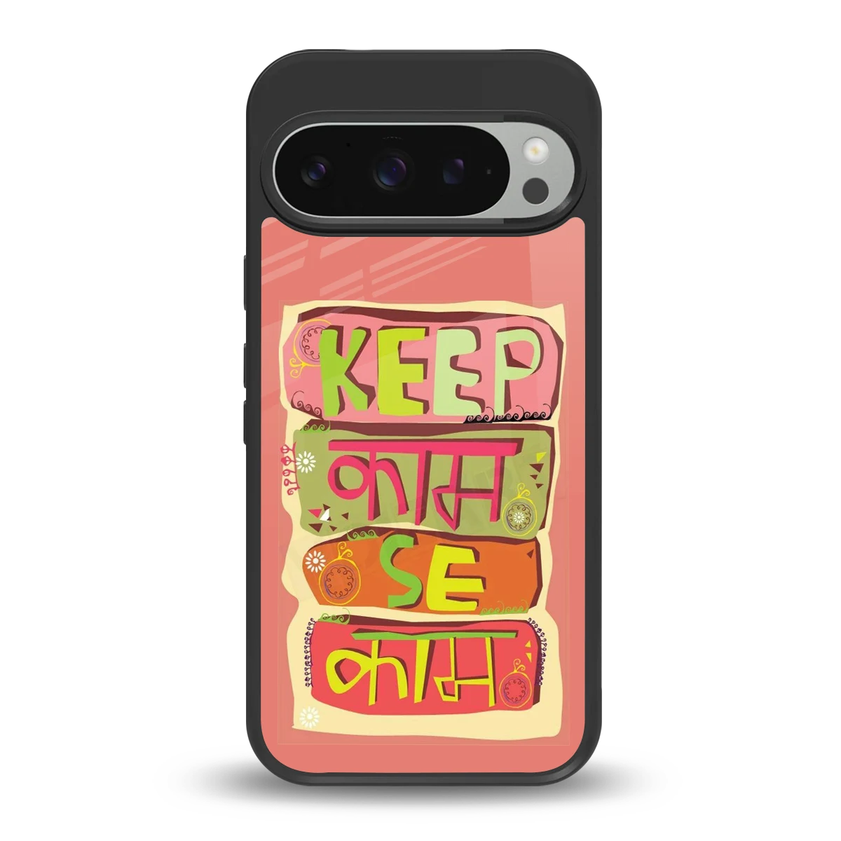 Kaam Se Kaam back phone cover | glass case for google pixel 9 pro