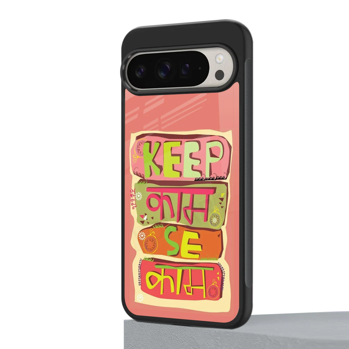 Kaam Se Kaam google pixel 9 pro mobile cover | shockproof glass phone case