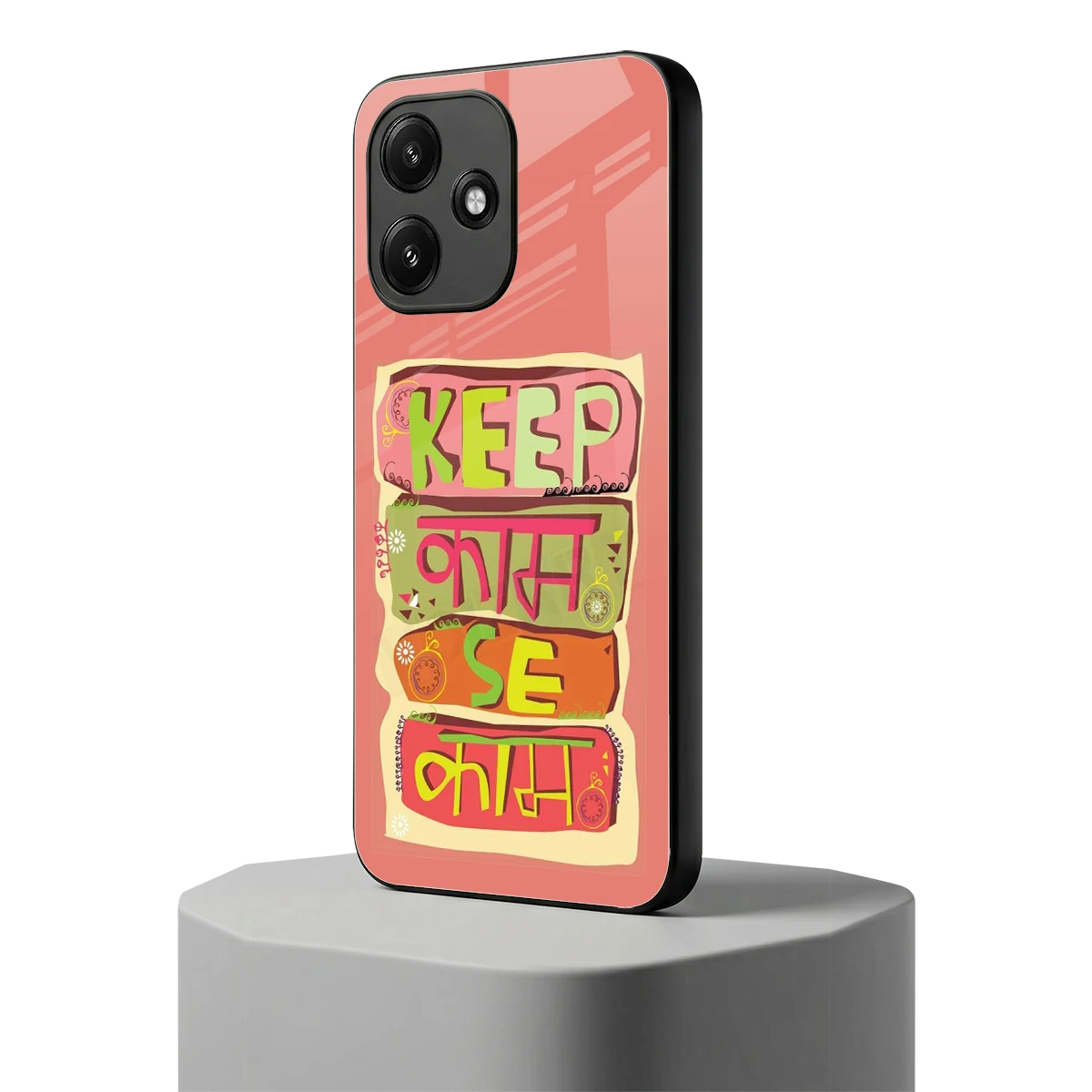 Kaam Se Kaam redmi 12 5g mobile cover | shockproof glass phone case
