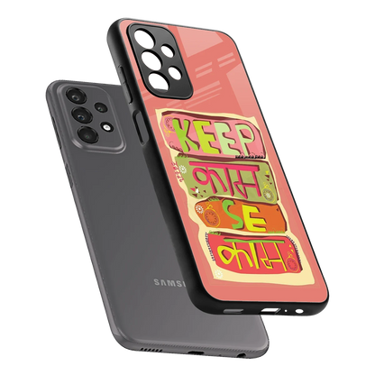 Kaam Se Kaam sleek samsung galaxy a23 cover with tempered glass back and TPU edges