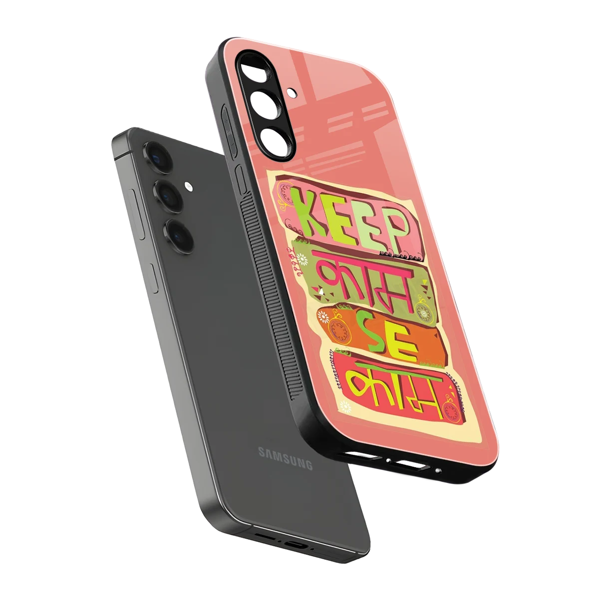 Kaam Se Kaam sleek samsung galaxy m35 5g cover with tempered glass back and TPU edges