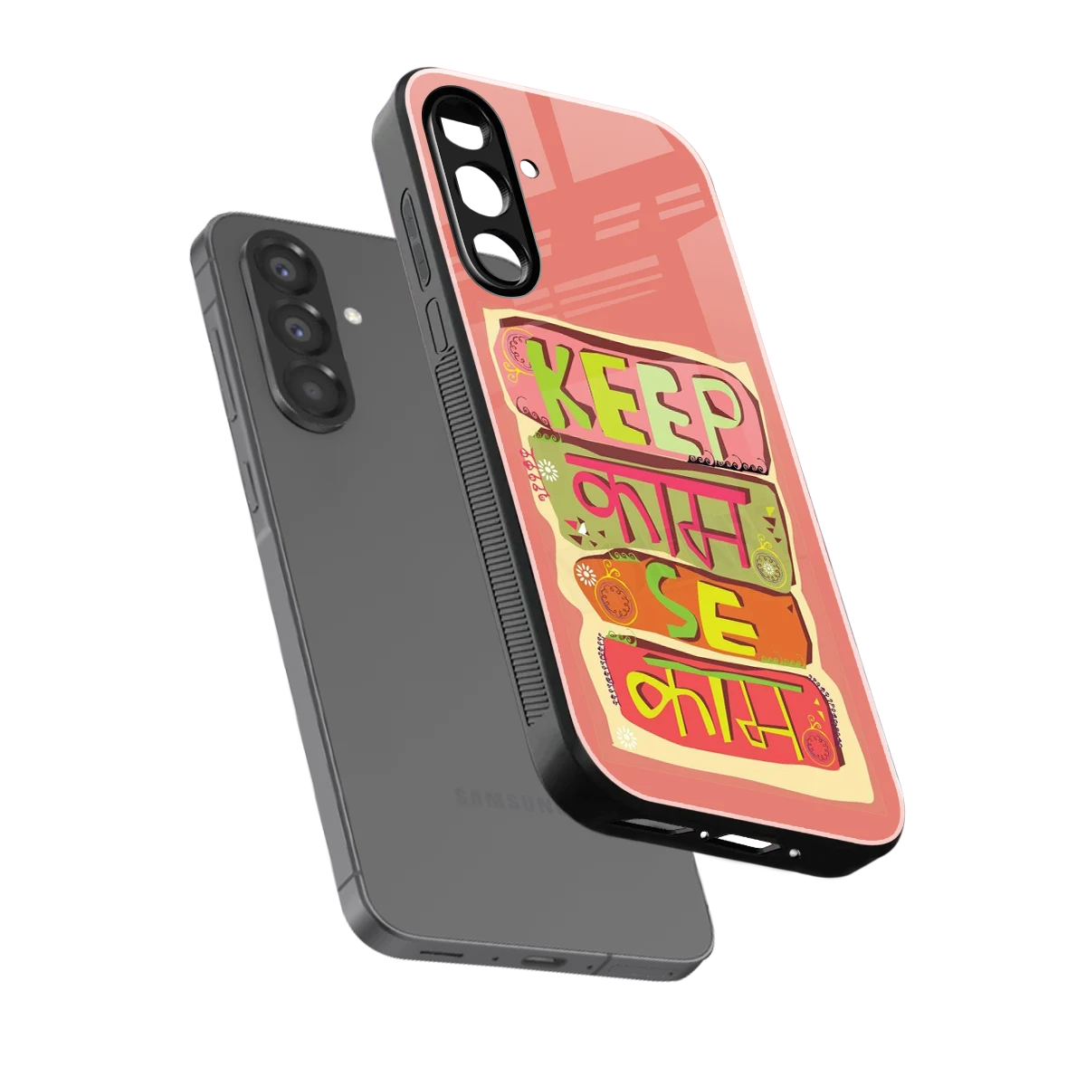 Kaam Se Kaam sleek samsung galaxy a37 5g cover with tempered glass back and TPU edges