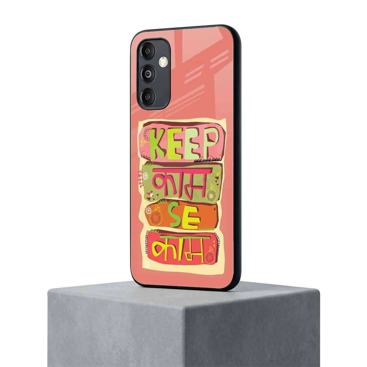 Kaam Se Kaam samsung galaxy m14 5g mobile cover | shockproof glass phone case