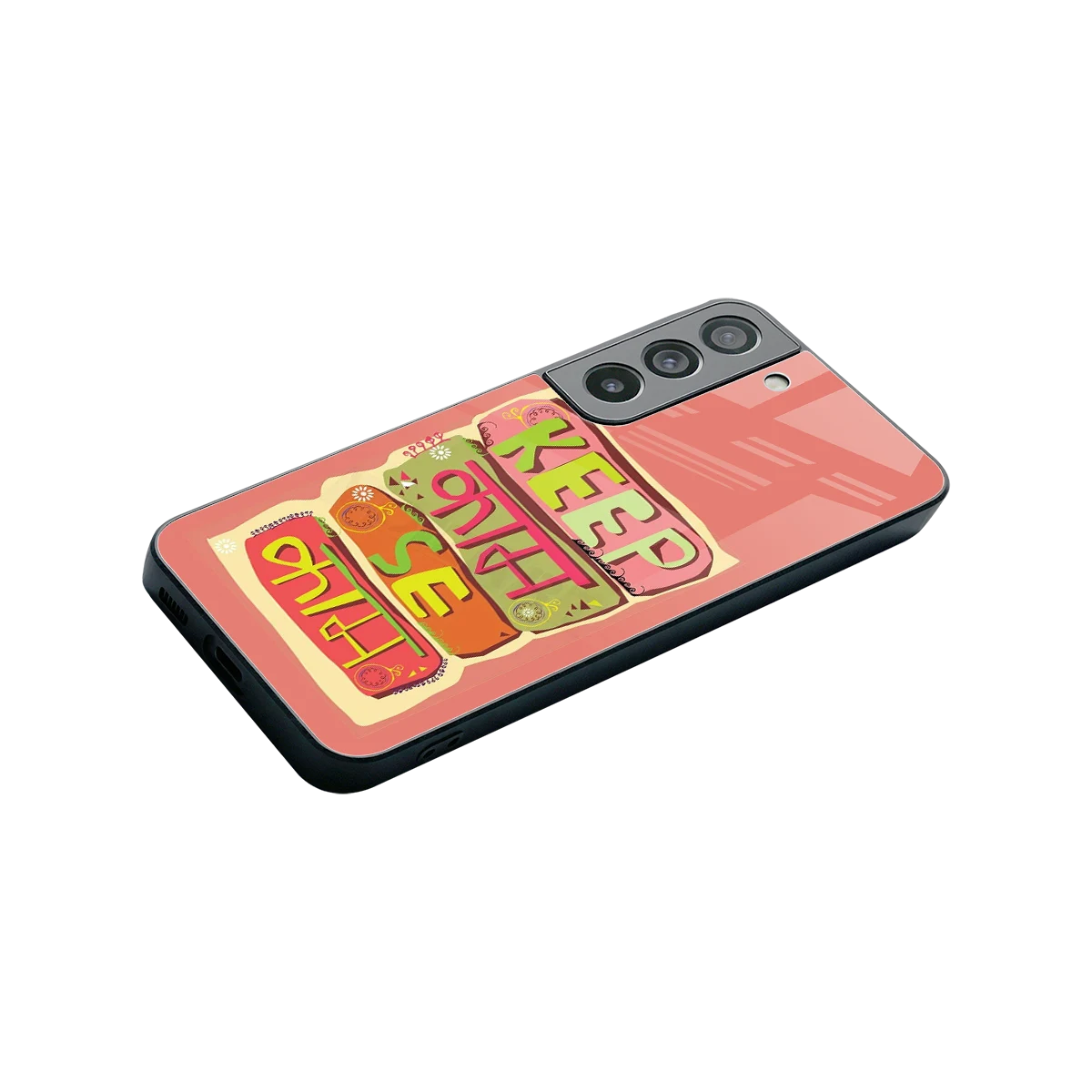Kaam Se Kaam stylish phone case for samsung galaxy s22 | glossy glass and slim fit