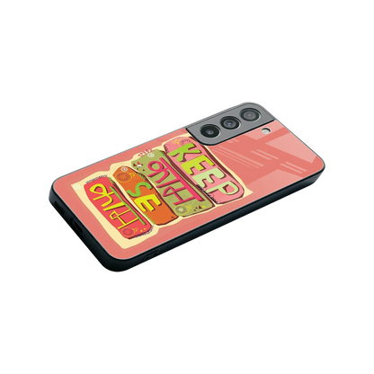 Kaam Se Kaam stylish phone case for samsung galaxy s22 | glossy glass and slim fit
