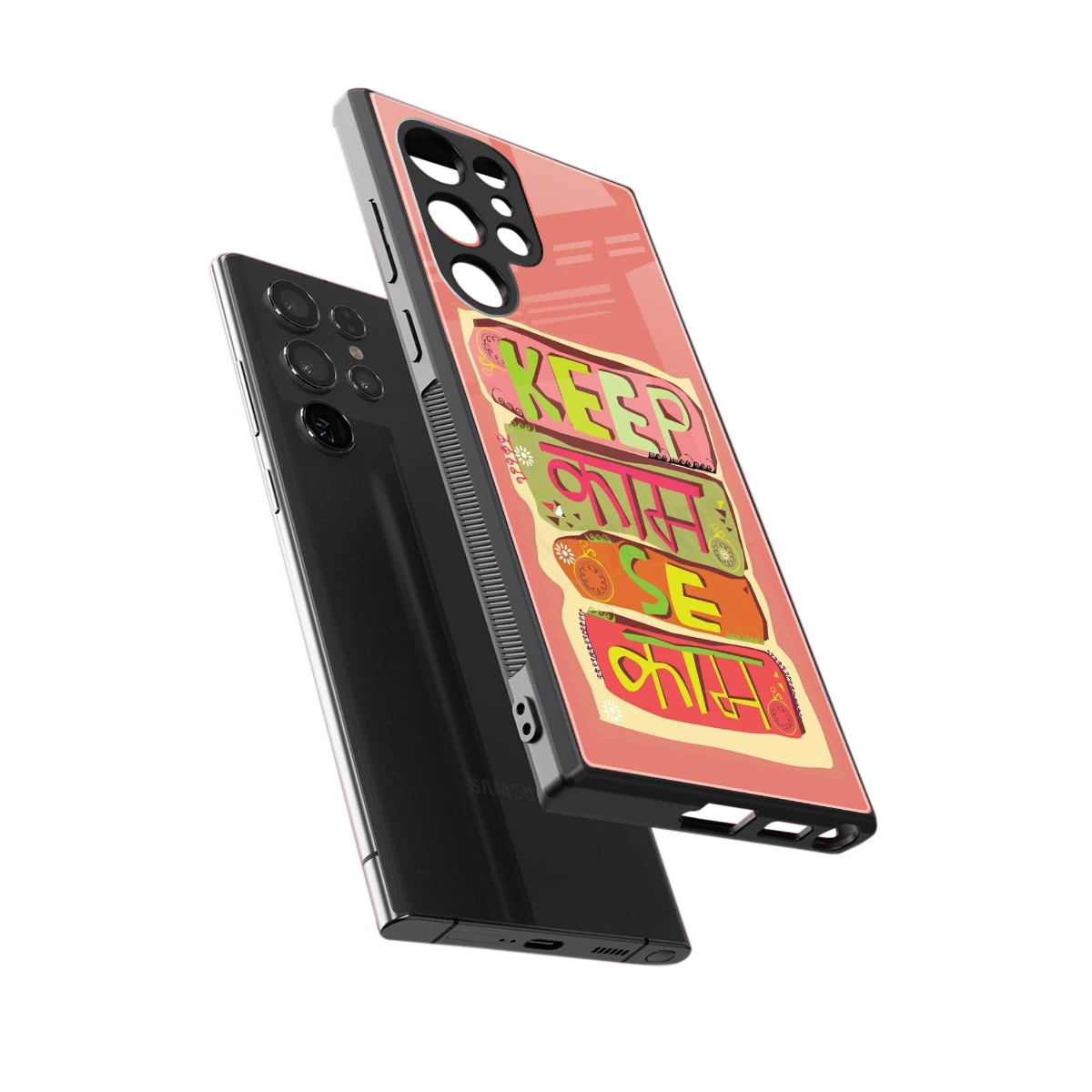 Kaam Se Kaam sleek samsung galaxy s23 ultra cover with tempered glass back and TPU edges