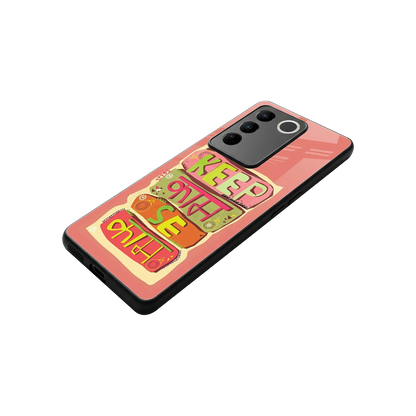 Kaam Se Kaam stylish phone case for vivo v27 5g | glossy glass and slim fit