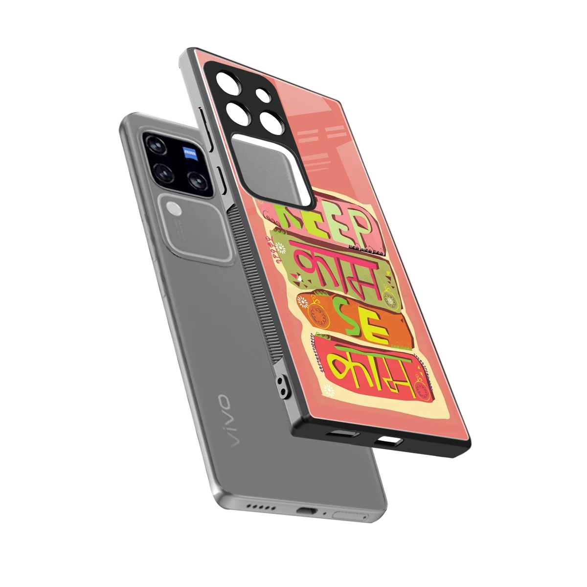 Kaam Se Kaam sleekvivo v30 pro cover with tempered glass back and TPU edges