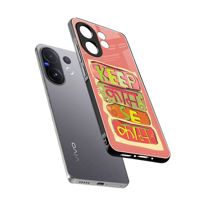 Kaam Se Kaam sleek vivo v60 cover with tempered glass back and TPU edges