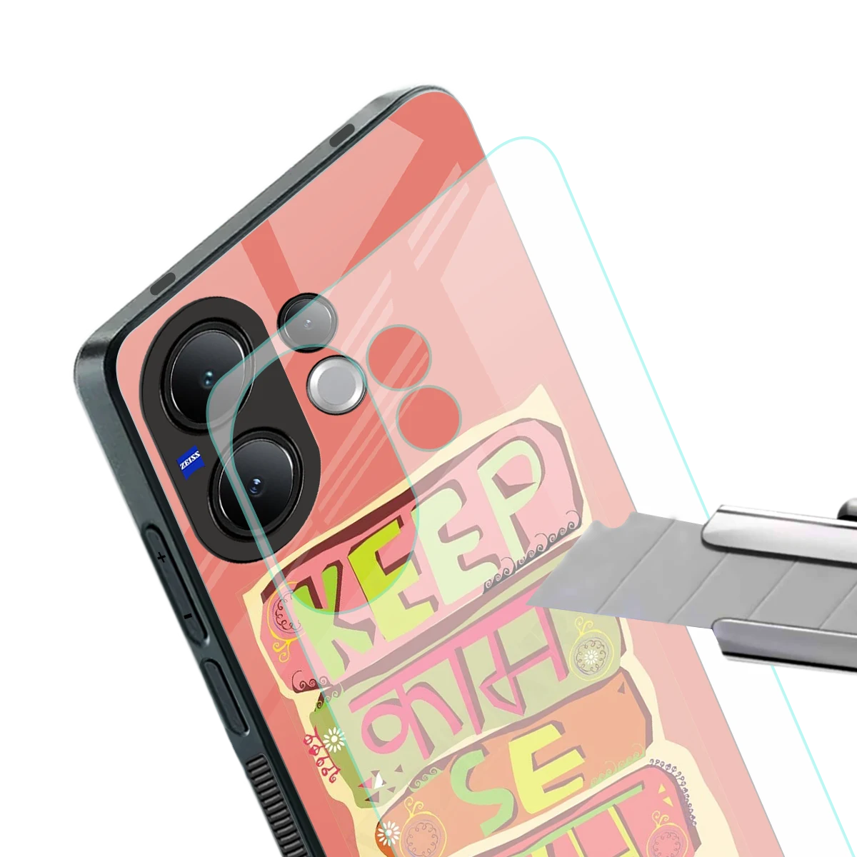 Kaam Se Kaam stylish phone case for vivo v60 | glossy glass and slim fit