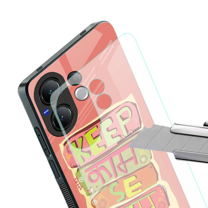Kaam Se Kaam stylish phone case for vivo v60 | glossy glass and slim fit