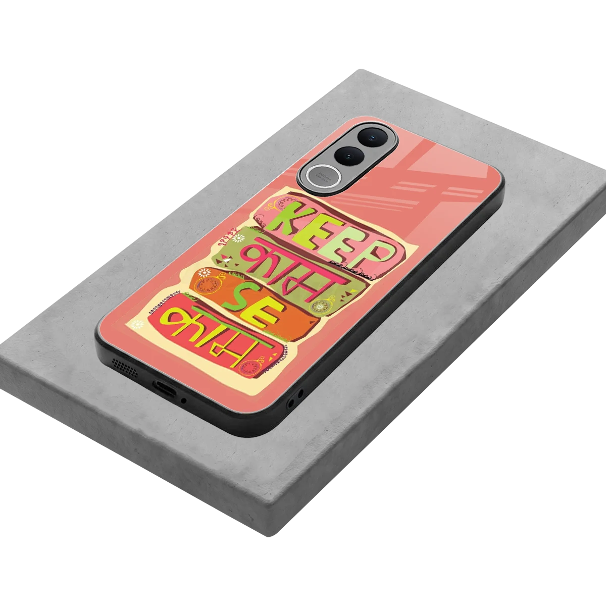Kaam Se Kaam stylish phone case for vivo v70 fe | glossy glass and slim fit