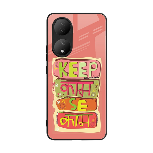 Kaam Se Kaam back phone cover | glass case for Vivo-y100