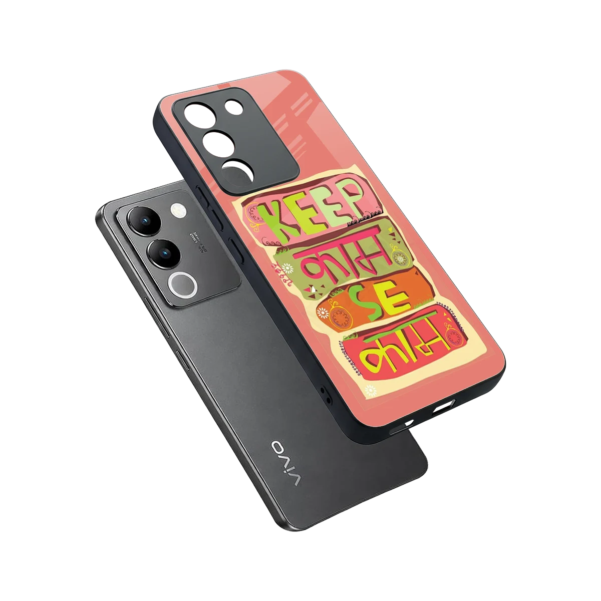 Kaam Se Kaam sleek vivo y200 5g cover with tempered glass back and TPU edges