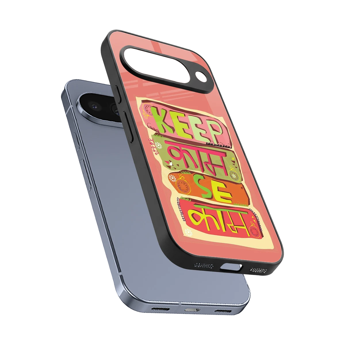 Kaam Se Kaam sleek google pixel 10 cover with tempered glass back and TPU edges