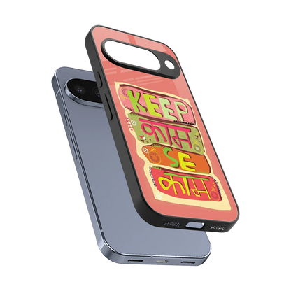 Kaam Se Kaam sleek google pixel 10 cover with tempered glass back and TPU edges